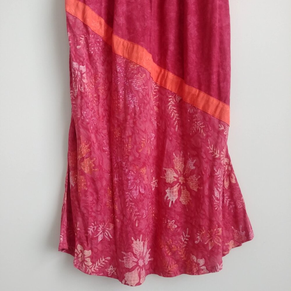 Island Girl Antigua West Indies long asymmetrical pink maxi skirt rayon Small - Picture 9 of 13